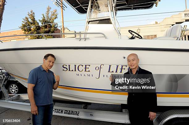 Actor James Remar and C.S. Lee arrive at the premiere screening of Showtime's "Dexter" Season 8 at Milk Studios on June 15, 2013 in Los Angeles,...