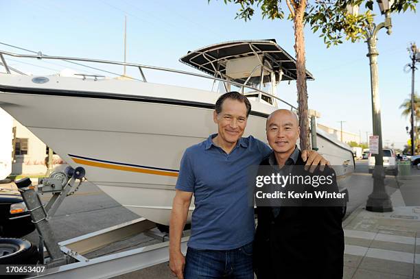 Actor James Remar and C.S. Lee arrive at the premiere screening of Showtime's "Dexter" Season 8 at Milk Studios on June 15, 2013 in Los Angeles,...