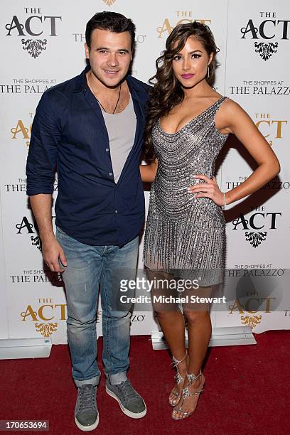 Musician Emin and Miss Universe 2012 Olivia Culpo attend Emin USA launch of single 'Amor' party at The Act at The Palazzo Las Vegas on June 15, 2013...