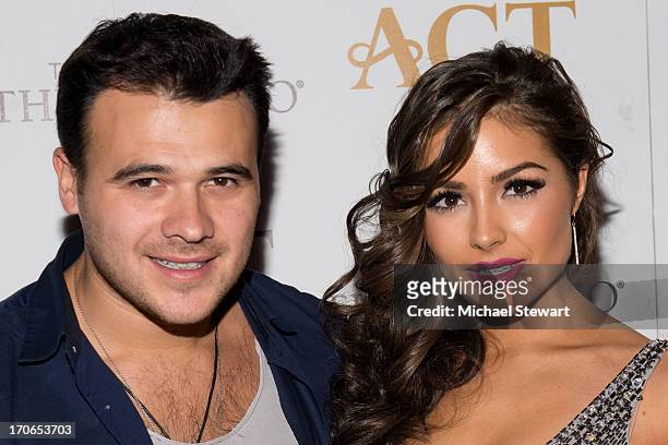 Musician Emin and Miss Universe 2012 Olivia Culpo attend Emin USA launch of single 'Amor' party at The Act at The Palazzo Las Vegas on June 15, 2013...