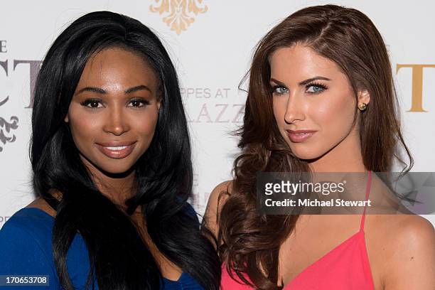 Miss USA 2012 Nana Meriwether and Miss Alabama USA 2012 Katherine Webb attend Emin USA launch of single 'Amor' party at The Act at The Palazzo Las...