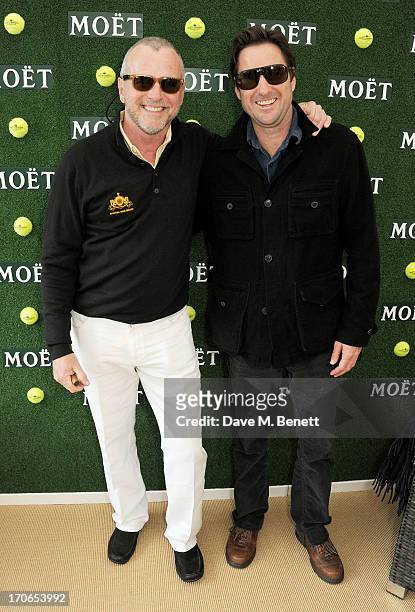 Aidan Quinn and Luke Wilson attend The Moet & Chandon Suite at The Aegon Championships Queens Club finals on June 16, 2013 in London, England.