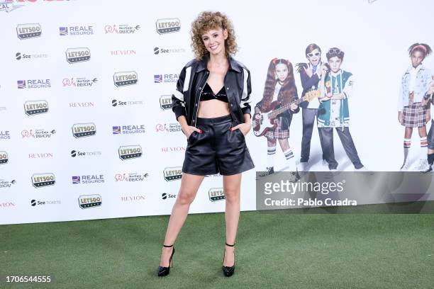 Spanish actress Esther Acebo attends the theatre play premiere of "School Of Rock" at Espacio Ibercaja Delicias on September 28, 2023 in Madrid,...