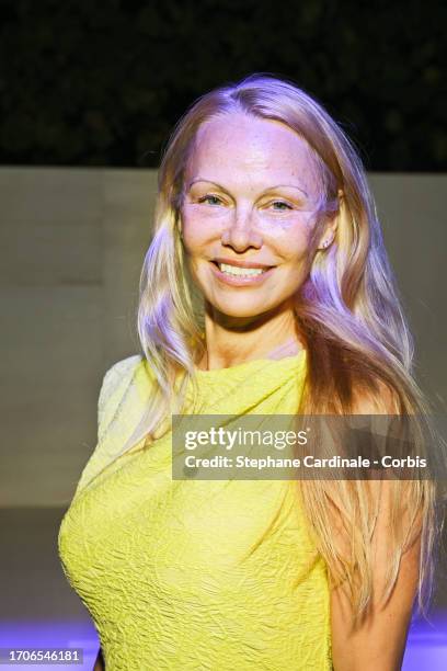 Pamela Anderson attends the Isabel Marant Womenswear Spring/Summer 2024 show as part of Paris Fashion Week on September 28, 2023 in Paris, France.