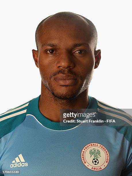 Austine Ejide of Nigeria poses for a portrait at Cesar business hotel on June 16, 2013 in Belo Horizonte, Brazil.