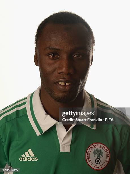 Muhammad Gambo of Nigeria poses for a portrait at Cesar business hotel on June 16, 2013 in Belo Horizonte, Brazil.