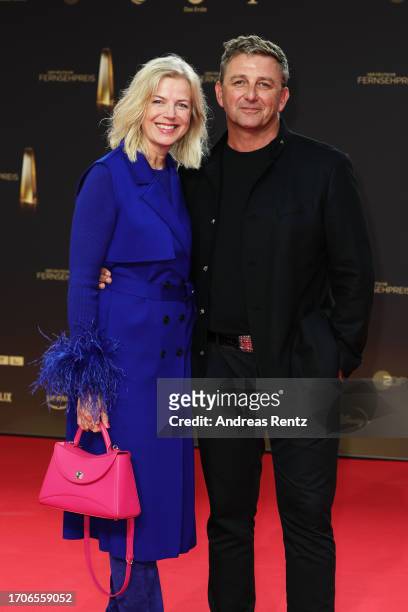 Hans Sigl and his wife Susanne Kemmler attends the German Television Award at MMC Studios on September 28, 2023 in Cologne, Germany.