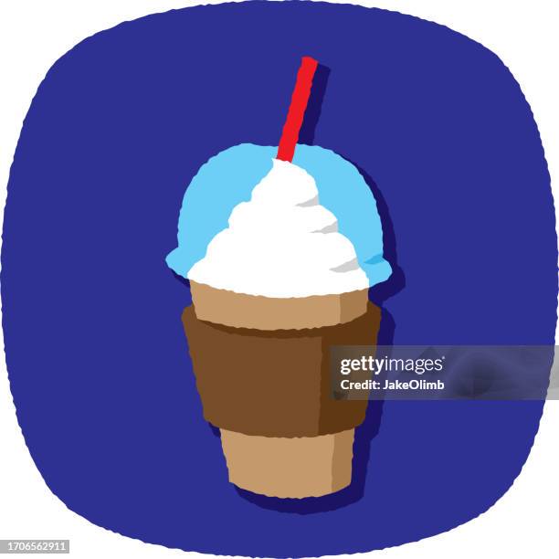 illustrazioni stock, clip art, cartoni animati e icone di tendenza di shake doodle 4 - gelato al caffè e cioccolato