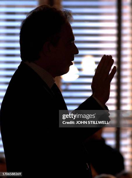 Britain's Prime Minister Tony Blair addresses to the King's Fund on health and ten years of labour Government in central London, 30 April 2007. Blair...