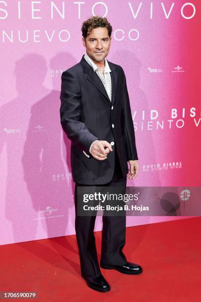 Singer David Bisbal attends to the photocall during the presentation of his New Album "Me Siento Vivo" on September 28, 2023 in Madrid, Spain.