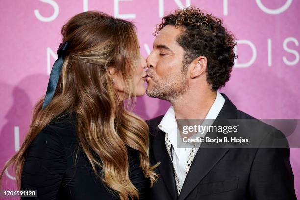 Rosanna Zanetti and David Bisbal attend to the photocall during the presentation of his New New Album "Me Siento Vivo" on September 28, 2023 in...