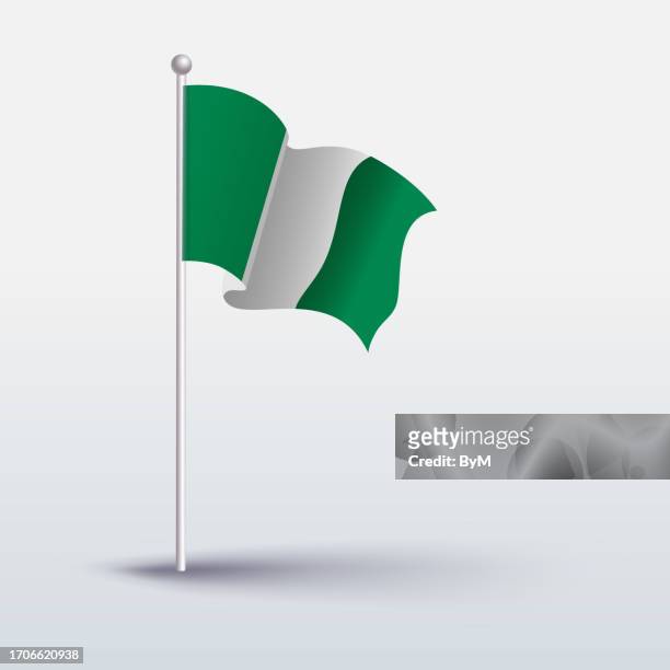ilustrações de stock, clip art, desenhos animados e ícones de waving flag of nigeria - white flag