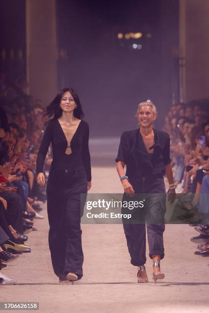 Fashion designer Isabel Marant walks the runway during the Isabel Marant Womenswear Spring/Summer 2024 show as part of Paris Fashion Week on...