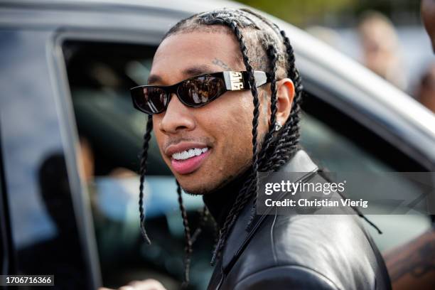 Tyga is seen outside Givenchy during the Womenswear Spring/Summer 2024 as part of Paris Fashion Week on September 28, 2023 in Paris, France.