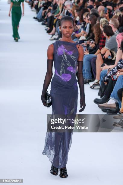 Model walks the runway during the Givenchy Womenswear Spring/Summer 2024 show as part of Paris Fashion Week on September 28, 2023 in Paris, France.