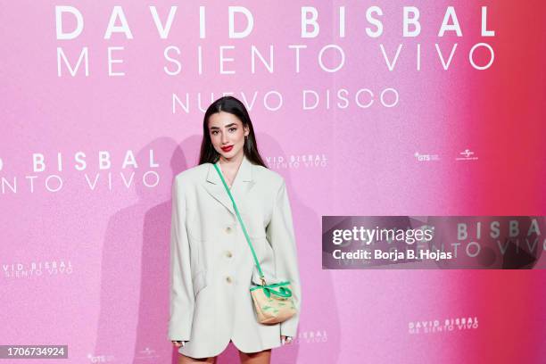 Lola Lolita attends to the photocall during the presentation of David Bisbal's New Album "Me Siento Vivo" on September 28, 2023 in Madrid, Spain.