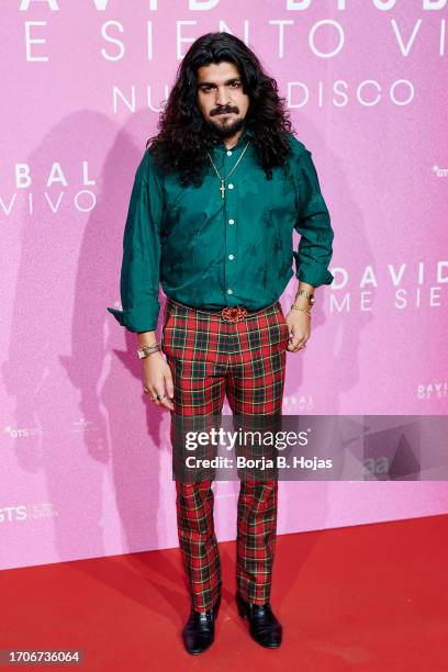 Israel Fernandez attends to the photocall during the presentation of David Bisbal's New Album "Me Siento Vivo" on September 28, 2023 in Madrid, Spain.