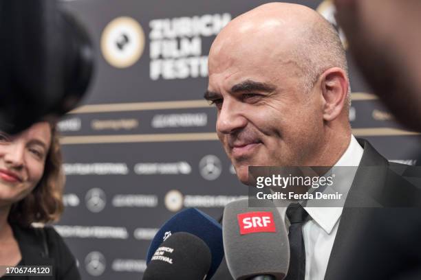 Swiss President Alain Berset attends the Opening Ceremony SoundTrack Zurich during the 19th Zurich Film Festival on September 28, 2023 in Zurich,...