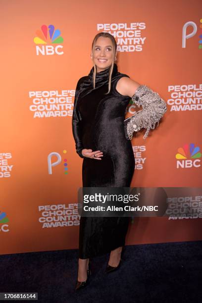 Pictured: Gabby Barrett arrives to the 2023 People's Choice Country Awards held at the Grand Ole Opry House on September 28, 2023 in Nashville,...