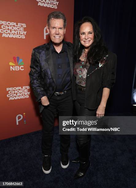 Pictured: Randy Travis and Mary Travis arrives to the 2023 People's Choice Country Awards held at the Grand Ole Opry House on September 28, 2023 in...