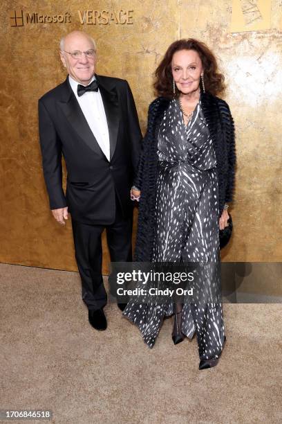 Barry Diller and Diane von Fürstenberg attend the Clooney Foundation For Justice's "The Albies" on September 28, 2023 in New York City.