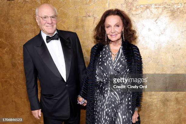 Barry Diller and Diane von Fürstenberg attend the Clooney Foundation For Justice's "The Albies" on September 28, 2023 in New York City.