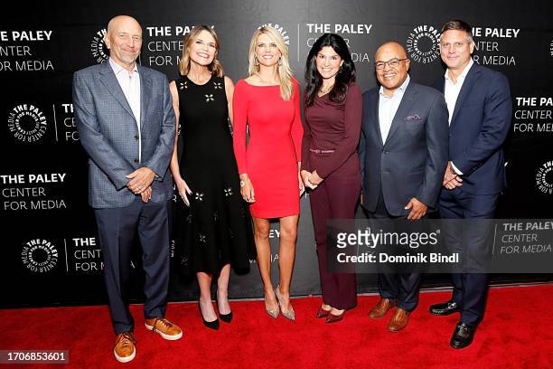 Drew Esocoff, Savannah Guthrie, Melissa Stark, Maureen Reidy, Mike Tirico and Robert Hyland attend the Prime-Time Champions: An Evening with NBC...