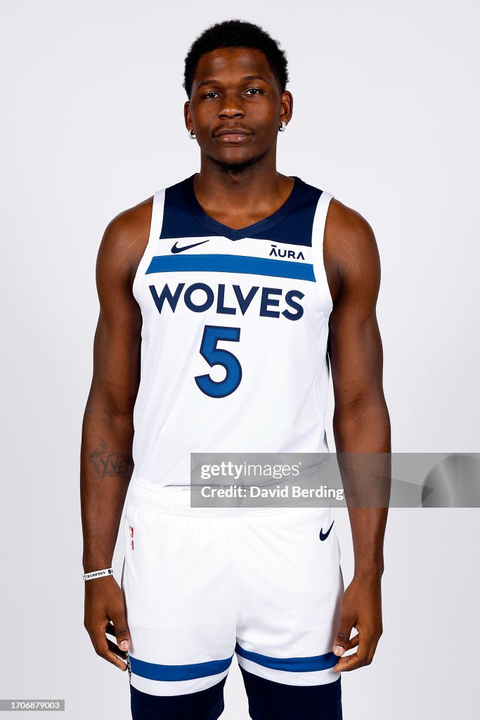 Edwards Wolves Anthony Edwards of the Minnesota Timberwolves poses for a portrait ...