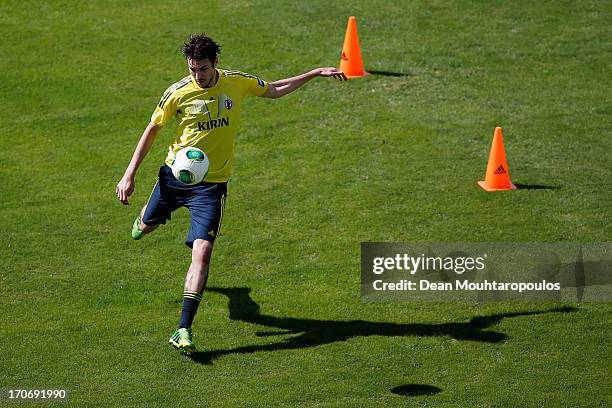 Mike Havenaar of Japan in action during the Japan Training Session at Walmir Campelo Bezerra Stadium on June 16, 2013 in Brasilia, Brazil.