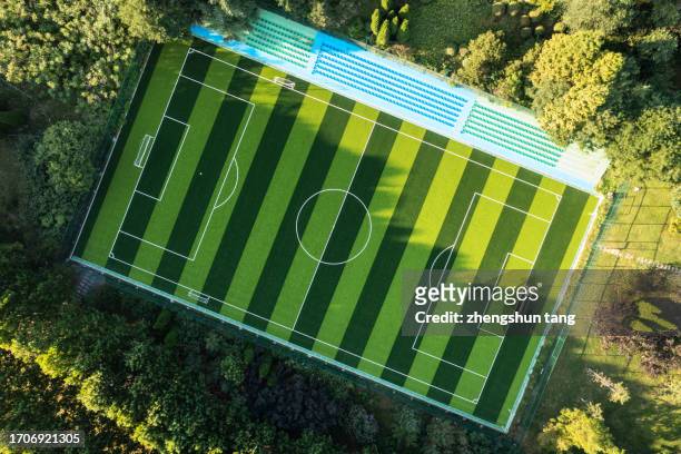aerial view of football stadium in the public park - china football stock pictures, royalty-free photos & images