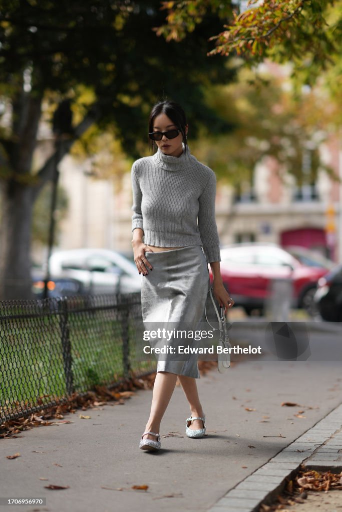 Street Style - Paris Fashion Week - Womenswear Spring/Summer 2024 - Day Four