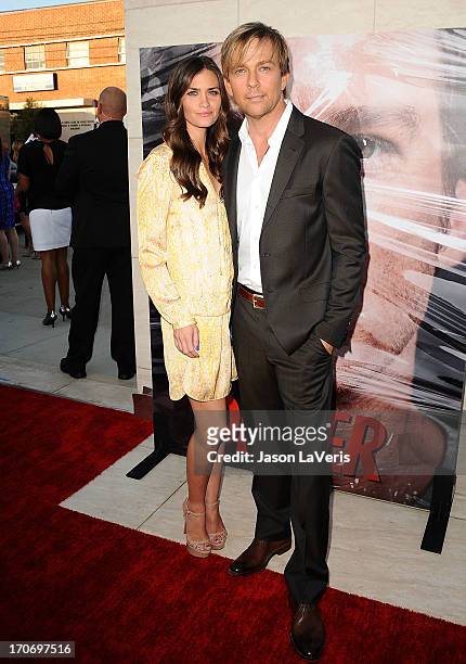 Actress Lauren Michelle Hill and actor Sean Patrick Flanery attend the "Dexter" series finale season premiere party at Milk Studios on June 15, 2013...