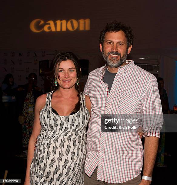 Film director Kat Coiro and cinematographer Doug Chamberlain attend the Canon Celebrates Storytellers event - 2013 Los Angeles Film Festival held at...