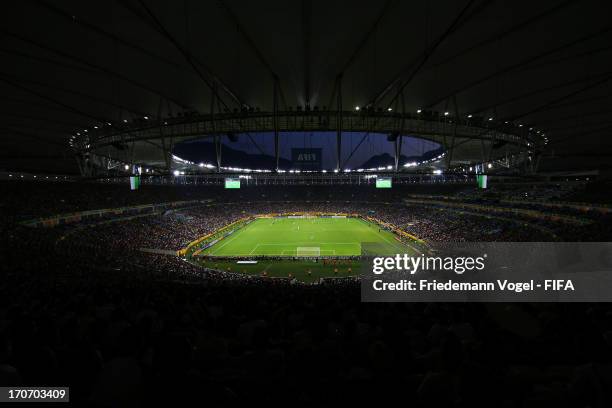 General View during the FIFA Confederations Cup Brazil 2013 Group A match between Mexico and Italy at the Maracana Stadium on June 16, 2013 in Rio de...