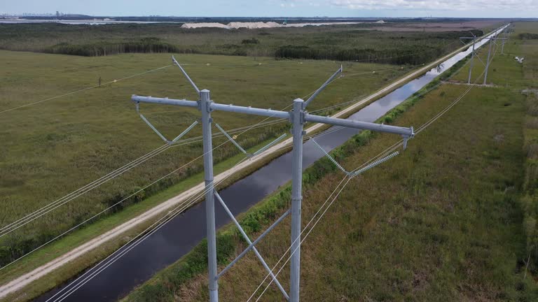 Power Transfer Line 678 Overhead Power Transmission Line Stock Videos, Footage, & 4K Video ...