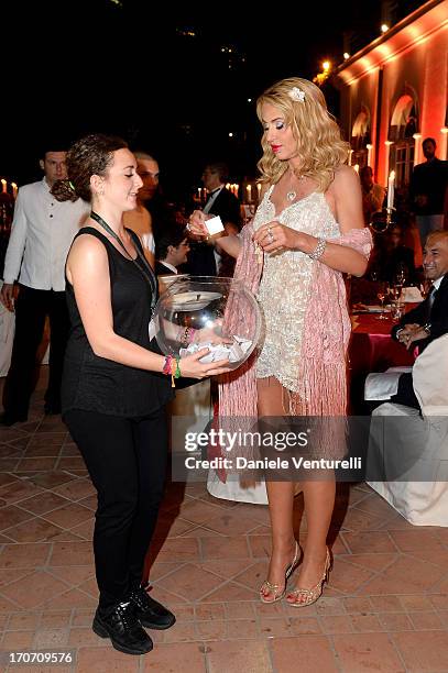 Valeria Marini attends Taormina Filmfest and Prince Albert II Of Monaco Foundation Gala Dinner at on June 16, 2013 in Taormina, Italy.