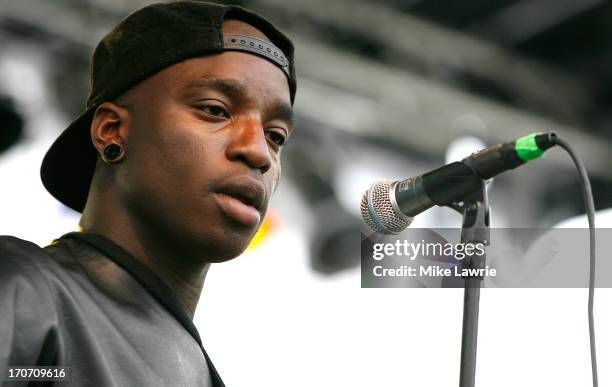 Musician Petite Noir performs during the 2013 Northside Festival at McCarren Park on June 16, 2013 in the Brooklyn borough of New York City.