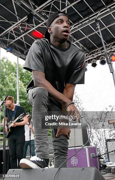 Musician Petite Noir performs during the 2013 Northside Festival at McCarren Park on June 16, 2013 in the Brooklyn borough of New York City.