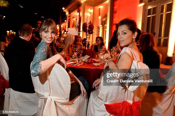 Giorgia Surina and Gaia Bermani Amaral attend Taormina Filmfest and Prince Albert II Of Monaco Foundation Gala Dinner at on June 16, 2013 in...