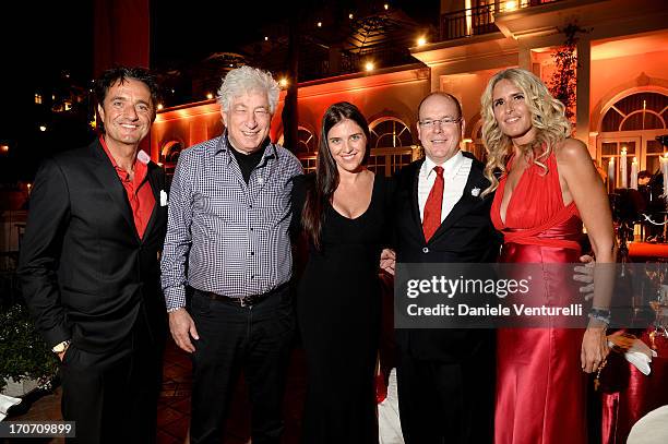 Giulio Base, Avi Lerner, Gisella Marengo, Prince Albert II of Monaco and Tiziana Rocca attend Taormina Filmfest and Prince Albert II of Monaco...