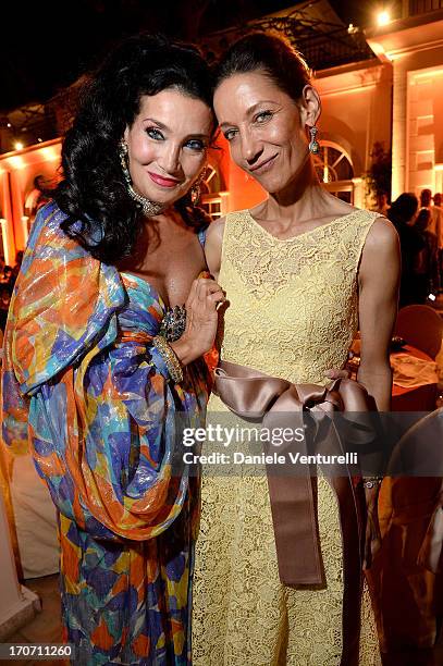 Marpessa Hennink and Lamia Khashoggi attend Taormina Filmfest and Prince Albert II Of Monaco Foundation Gala Dinner at on June 16, 2013 in Taormina,...