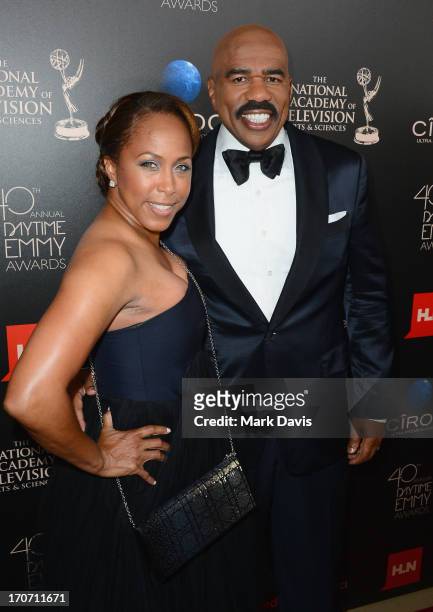 Actor/comedian Steve Harvey and Marjorie Harvey attend The 40th Annual Daytime Emmy Awards at The Beverly Hilton Hotel on June 16, 2013 in Beverly...
