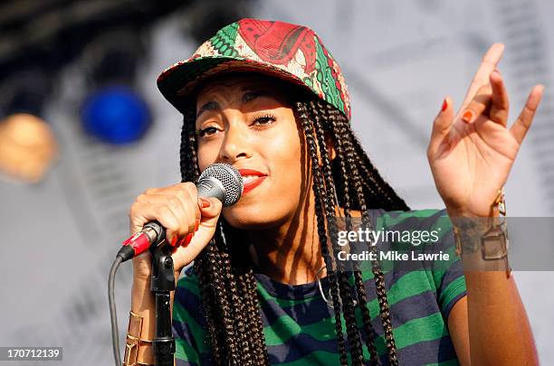 Solange performs during the 2013 Northside Festival at McCarren Park on June 16, 2013 in the Brooklyn borough of New York City.