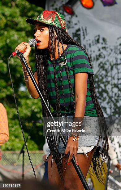 Solange performs during the 2013 Northside Festival at McCarren Park on June 16, 2013 in the Brooklyn borough of New York City.