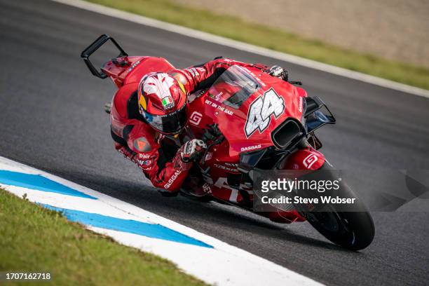 Pol Espargaro of Spain and Tech3 GASGAS Factory Racing ride during the free practice of the MotoGP Motul Grand Prix of Japan at Twin Ring Motegi on...
