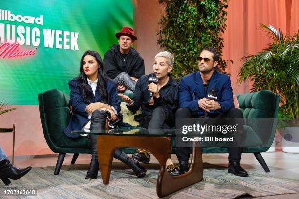 Guillermo Rosas and RBD members Maite Perroni, Christian Chávez, and Christopher von Uckermann at the Reviving RBD Panel, Presented by AT&T held at...