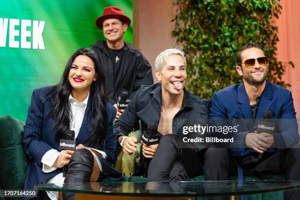 Guillermo Rosas and Maite Perroni, Christian Chávez, and Christopher von Uckermann of RBD attend the Reviving RBD Panel, Presented by AT&T held at...