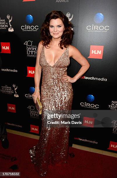 Actress Heather Tom attends The 40th Annual Daytime Emmy Awards at The Beverly Hilton Hotel on June 16, 2013 in Beverly Hills, California.