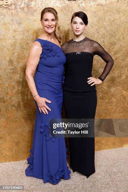 Melinda Gates and Phoebe Gates attend the Clooney Foundation for Justice's 2023 Albie Awards at New York Public Library on September 28, 2023 in New...