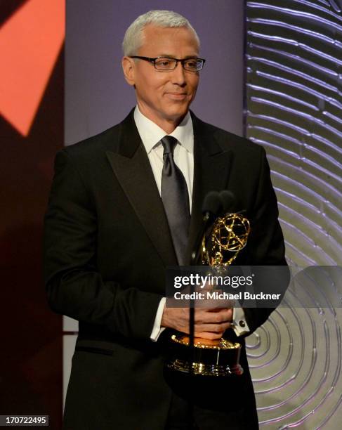 Dr. Drew Pinsky speaks onstage during the 40th Annual Daytime Emmy Awards at the Beverly Hilton Hotel on June 16, 2013 in Beverly Hills, California....